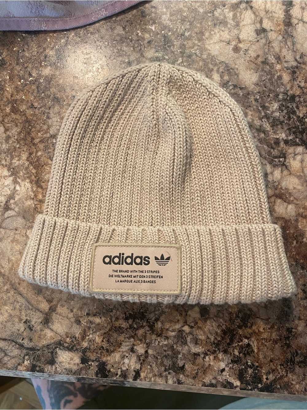 adidas Ribbed Cuffed Beanie - Light Tan
